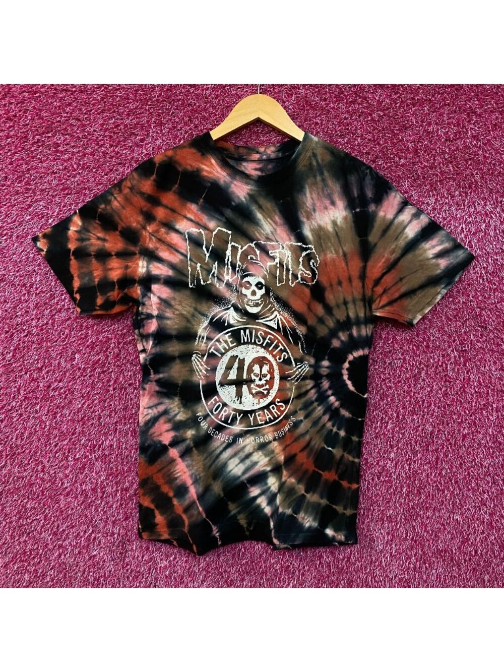Misfits 40th-anniversary Four Decades in Horror Business Tie Dye T-Shirt Medium